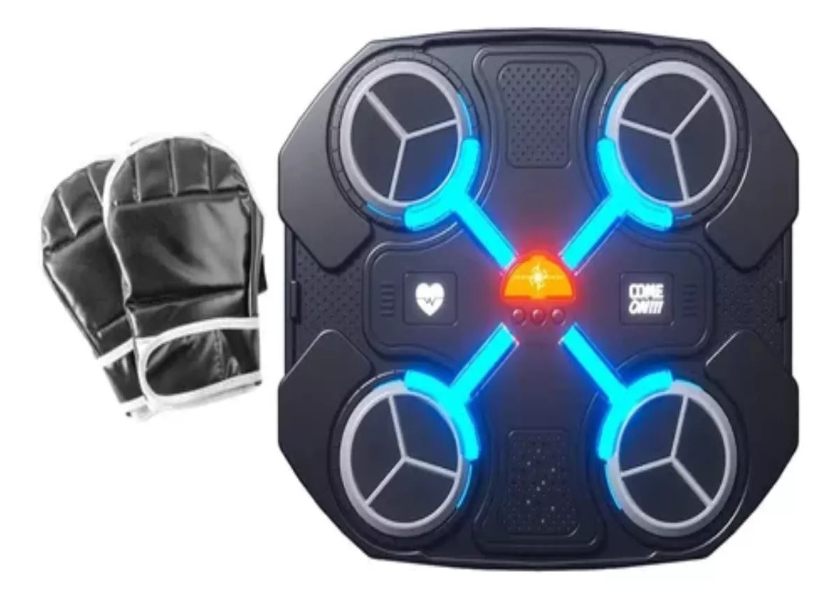 Máquina De Boxeo Musical Para Niños Con Guantes - Bluetooth, Luces LED, 5 Velocidades - Juego De Entrenamiento Interactivo