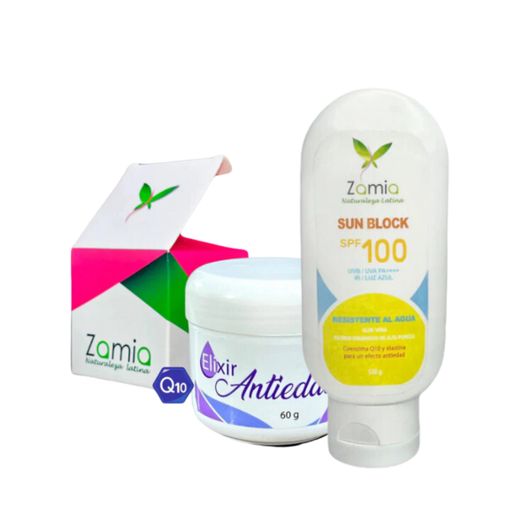 ¡Protección Total y Rejuvenecimiento! Kit ZAMIA: Protetor Solar SPF 100 y Crema Antiedad